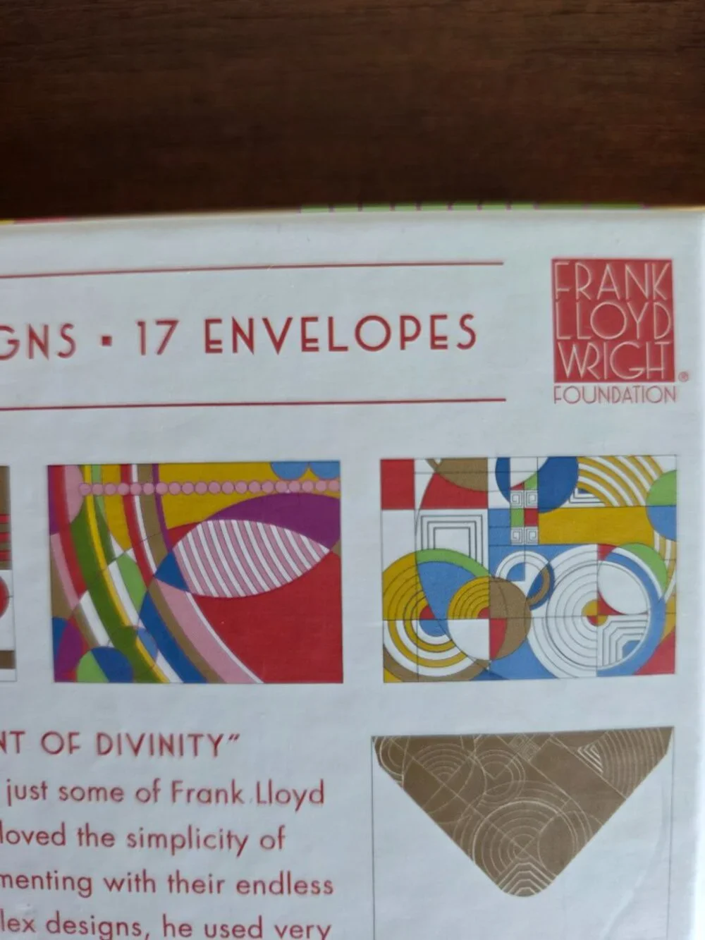 Frank Lloyd Wright 16 Notecards Boxed Set 4 Designs Assortment Galison 5 x 3.75
